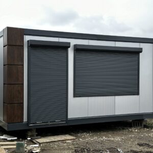 Conteneur pavillon commercial 3,5 x 5 espace ouvert + entrée latérale supplémentaire