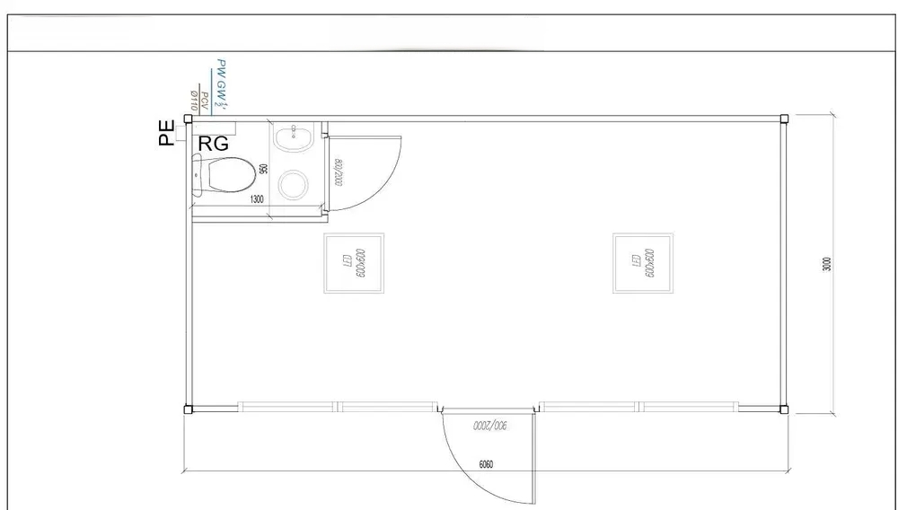 Conteneur bureau commercial 6 x 3 – Image 2